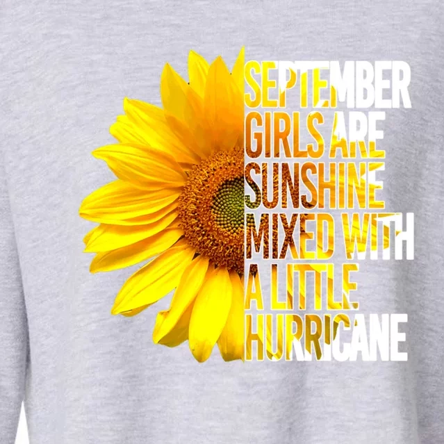 September Are Sunshine Mixed Hurricane Sunflower Gift Cropped Pullover Crew