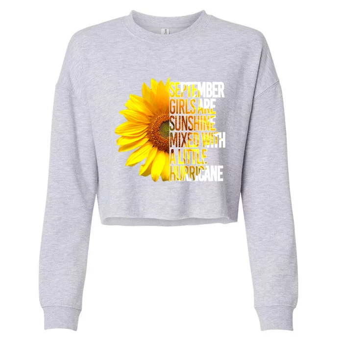 September Are Sunshine Mixed Hurricane Sunflower Gift Cropped Pullover Crew