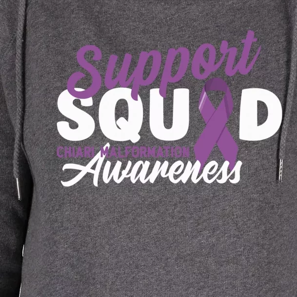 Support Awareness Squad I CM Cerebellum Chiari Malformation Womens Funnel Neck Pullover Hood