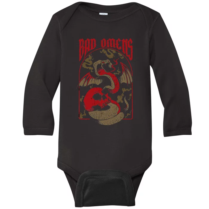 Snake And Skull Baby Long Sleeve Bodysuit