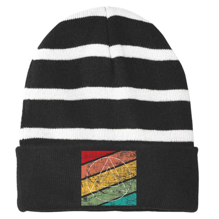 Sobriety Anniversary Sober Aa Na Recovery Striped Beanie with Solid Band