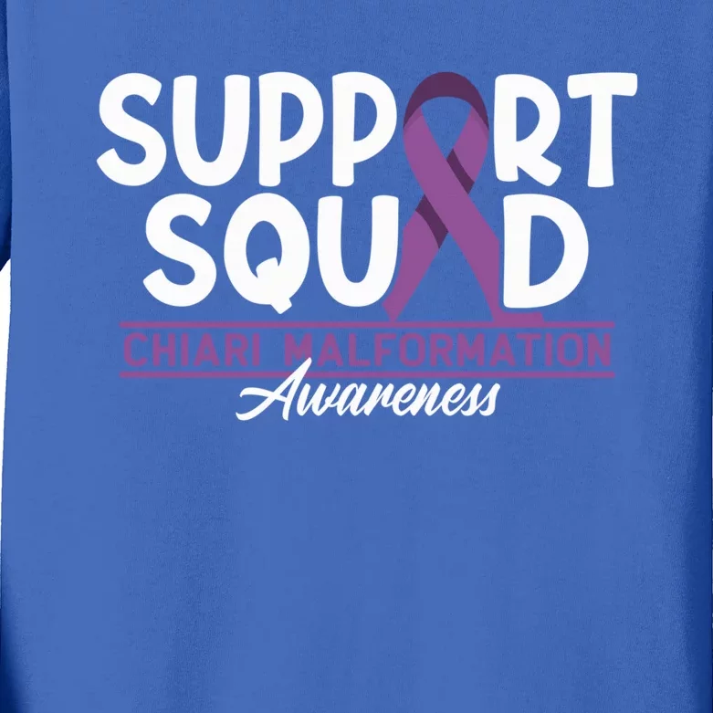 Support Awareness Squad I CM Cerebellum Chiari Malformation Kids Long Sleeve Shirt