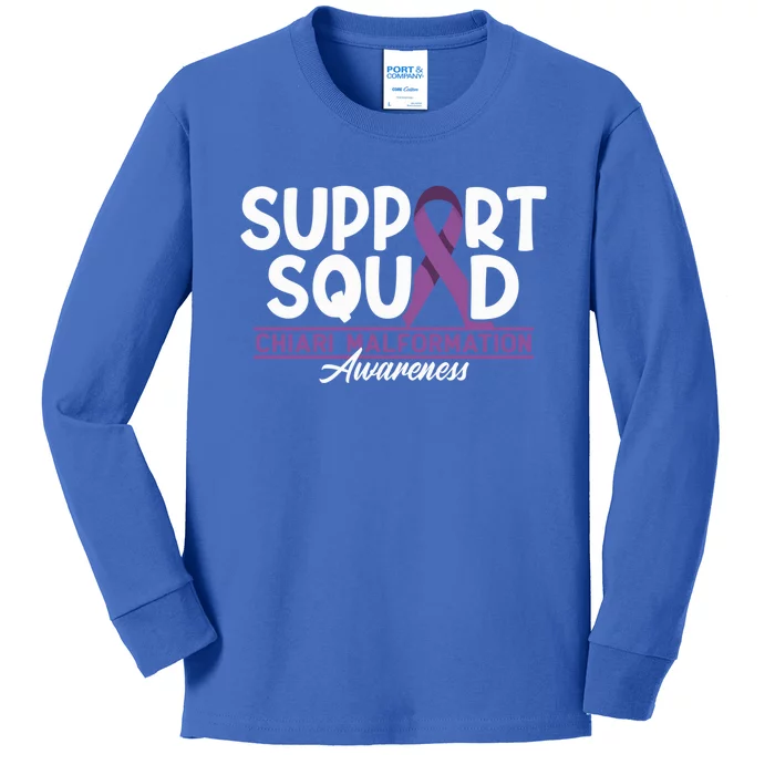 Support Awareness Squad I CM Cerebellum Chiari Malformation Kids Long Sleeve Shirt