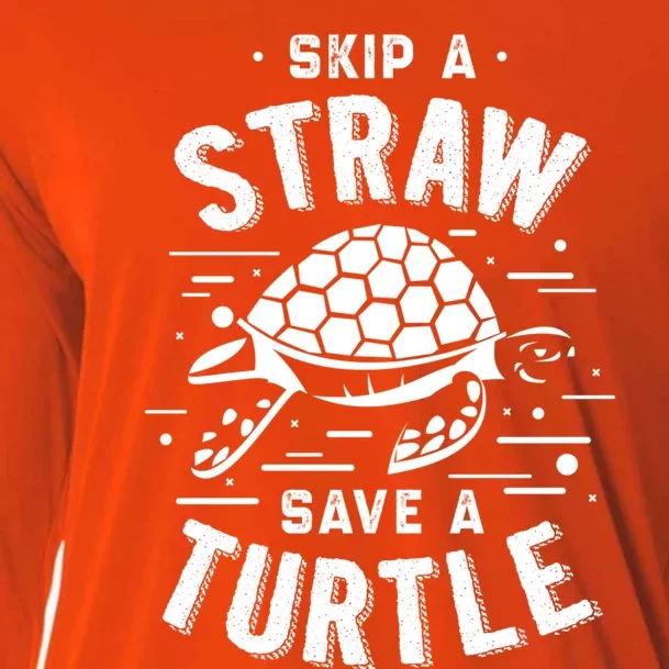 Skip A Straw Save A Turtle Gift For Ocean Animal Lovers Great Gift Cooling Performance Long Sleeve Crew