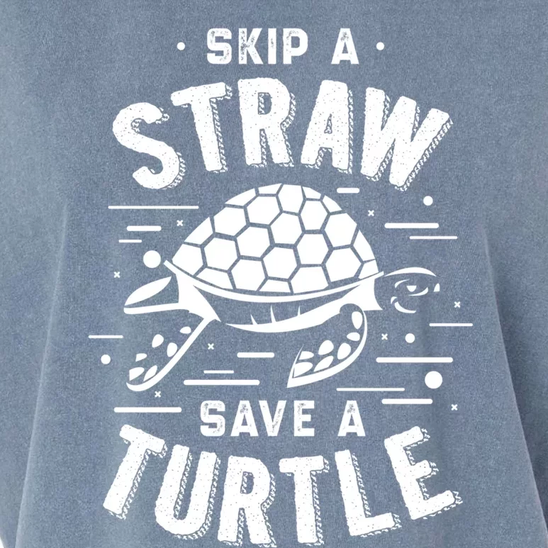 Skip A Straw Save A Turtle Gift For Ocean Animal Lovers Great Gift Garment-Dyed Women's Muscle Tee