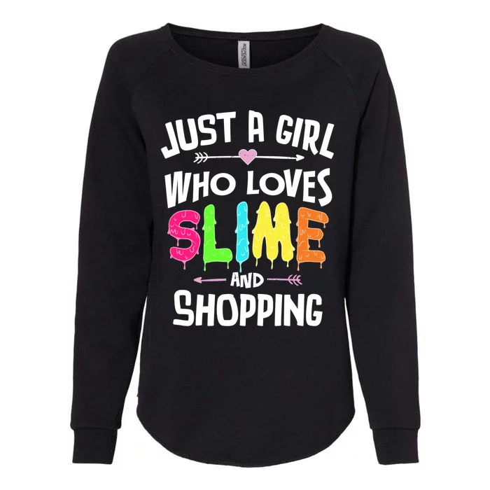 Slime And Shopping Funny Gift Funny Gift Womens California Wash Sweatshirt