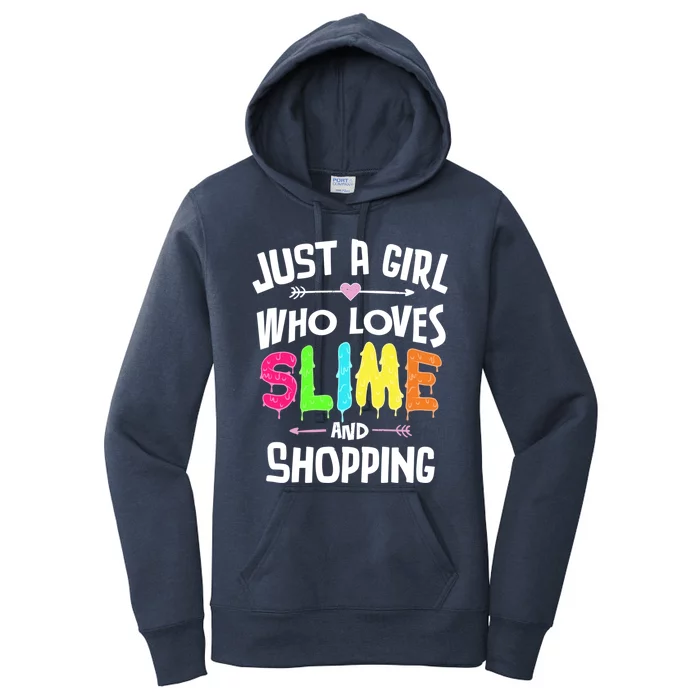 Slime And Shopping Funny Gift Funny Gift Women's Pullover Hoodie