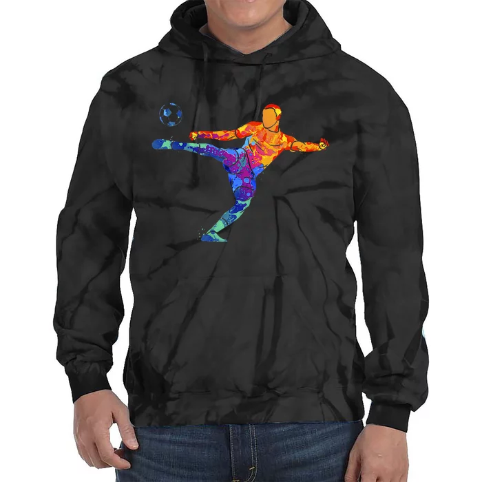 Soccer Athlete Sports Graphic Drawing Tie Dye Hoodie