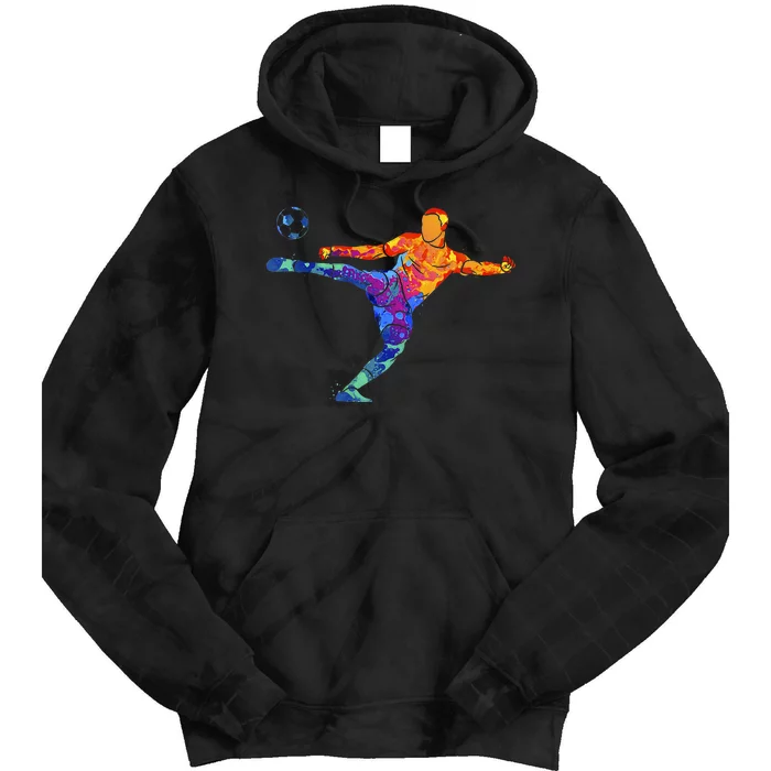 Soccer Athlete Sports Graphic Drawing Tie Dye Hoodie