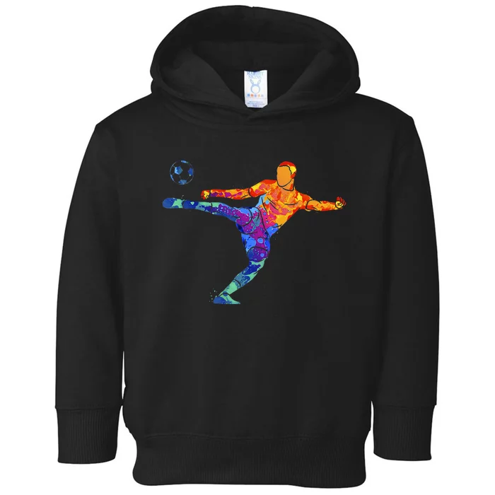 Soccer Athlete Sports Graphic Drawing Toddler Hoodie