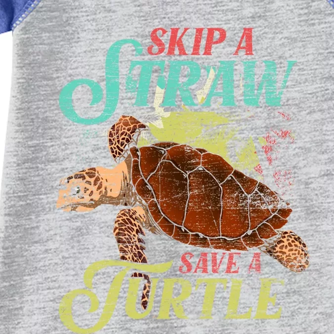 Skip A Straw Save A Turtle Ocean Animal Lover Sea Turtle Gift Infant Baby Jersey Bodysuit