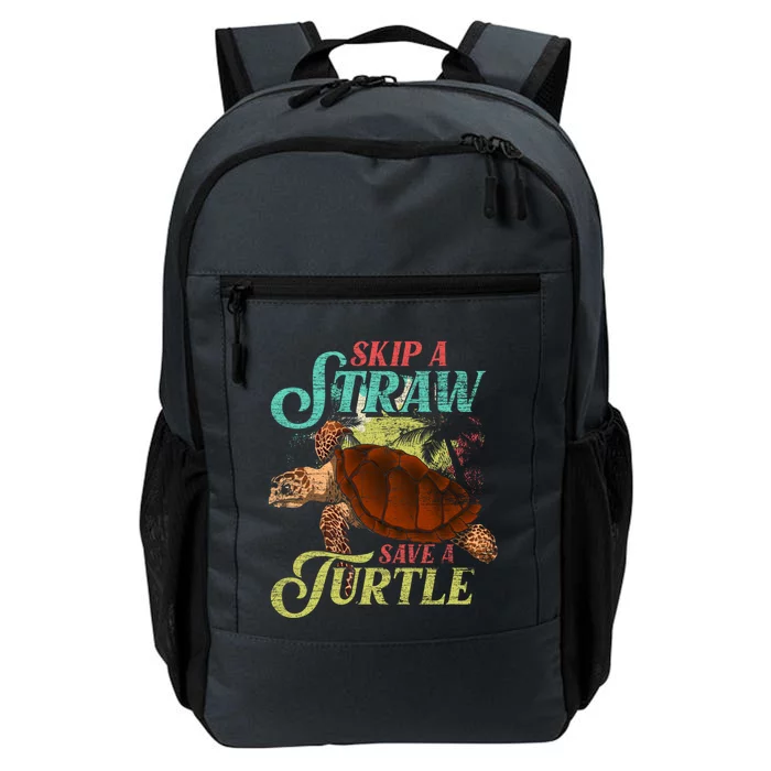 Skip A Straw Save A Turtle Ocean Animal Lover Sea Turtle Gift Daily Commute Backpack