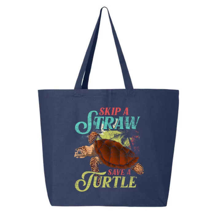 Skip A Straw Save A Turtle Ocean Animal Lover Sea Turtle Gift 25L Jumbo Tote