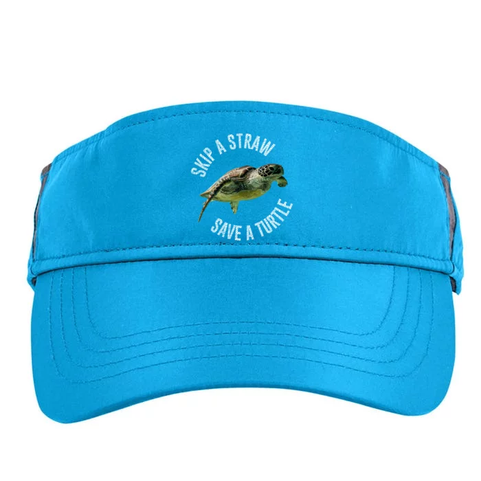 Skip A Straw Save A Turtle Design Environt Great Gift Adult Drive Performance Visor