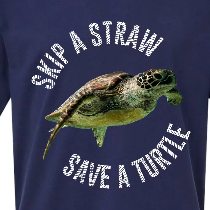 Skip A Straw Save A Turtle Design Environt Great Gift Sueded Cloud Jersey T-Shirt