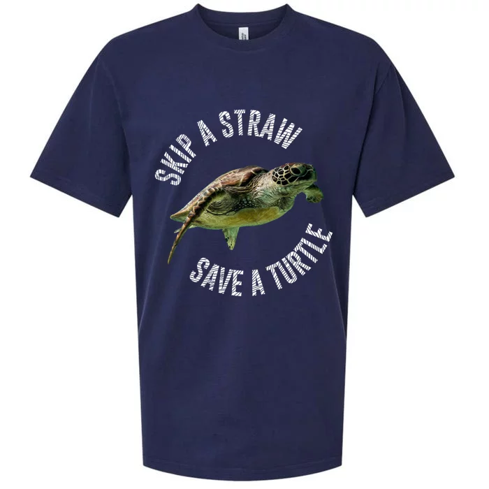 Skip A Straw Save A Turtle Design Environt Great Gift Sueded Cloud Jersey T-Shirt