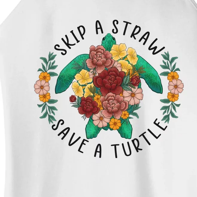 Skip A Straw Save A Turtle Art Happy Earth Day Women’s Perfect Tri Rocker Tank