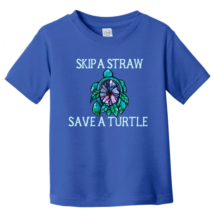 Skip A Straw Save A Turtle Gift Toddler T-Shirt