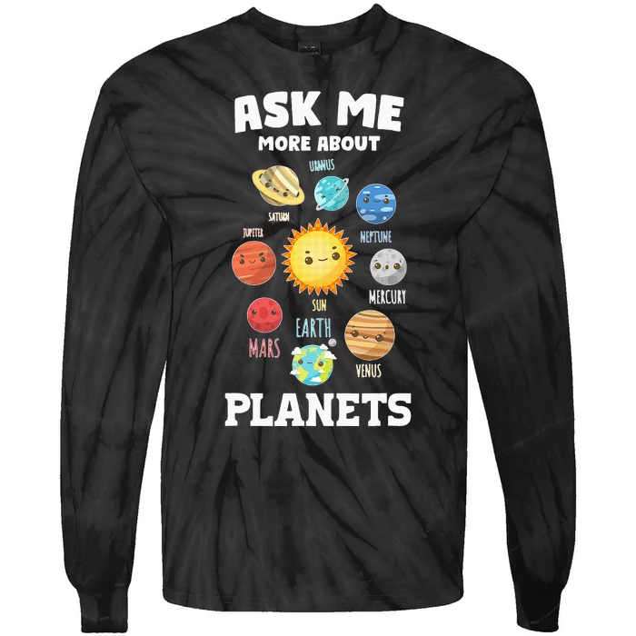 Space Astronaut Spaceman Astronomy Earth Mars Planets Tie-Dye Long Sleeve Shirt