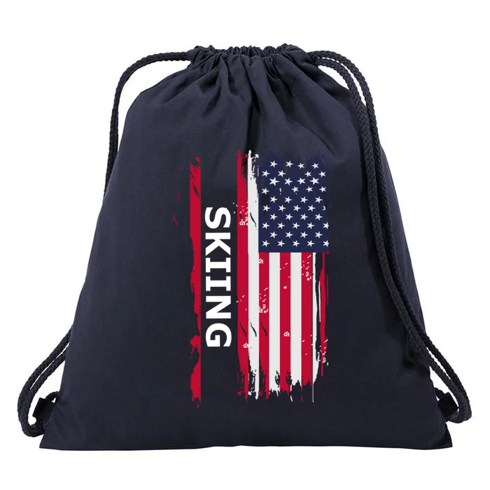 Skiing And Skiers Usa Gift Drawstring Bag