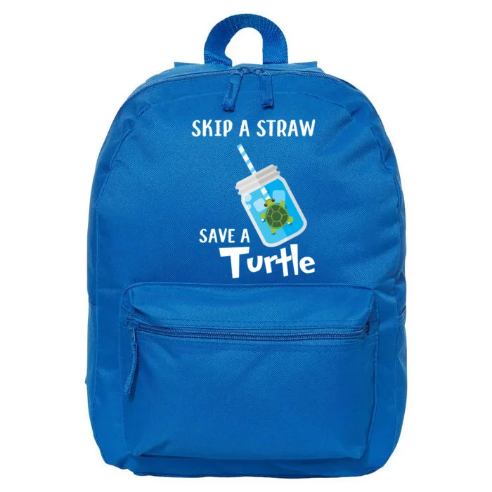 Skip A Straw Save A Turtle Sea Lovers And Turtle Lovers Gift 16 in Basic Backpack