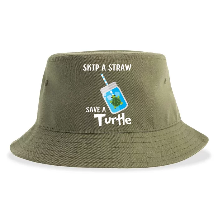 Skip A Straw Save A Turtle Sea Lovers And Turtle Lovers Gift Sustainable Bucket Hat