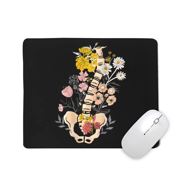 Scoliosis Awareness Spinal Fusion Back Surgery Botanical Mousepad