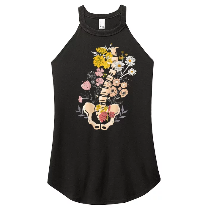 Scoliosis Awareness Spinal Fusion Back Surgery Botanical Women’s Perfect Tri Rocker Tank