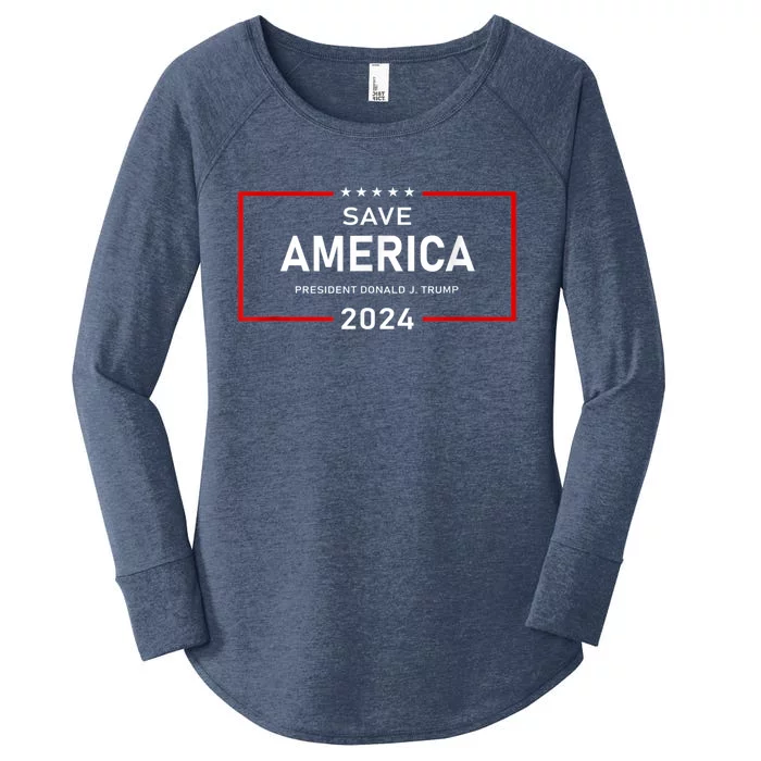 Save America Shirt Donald J. Trump 2024 Support Women's Perfect Tri Tunic Long Sleeve Shirt