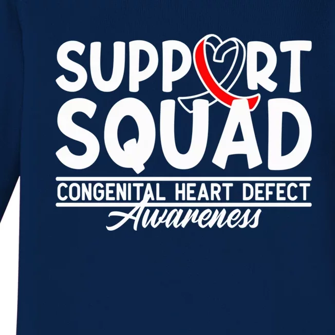 Support Awareness Squad I CHD Congenital Heart Defect Baby Long Sleeve Bodysuit