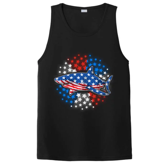 Stars And Stripes USA American Flag Shark Performance Tank