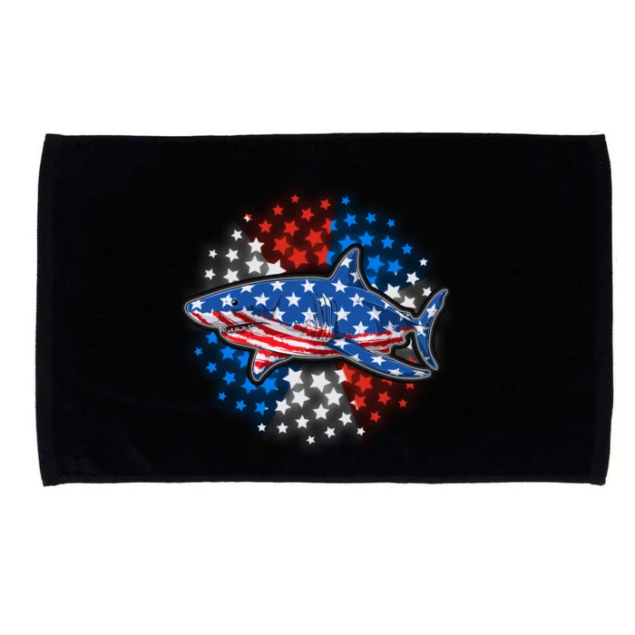 Stars And Stripes USA American Flag Shark Microfiber Hand Towel