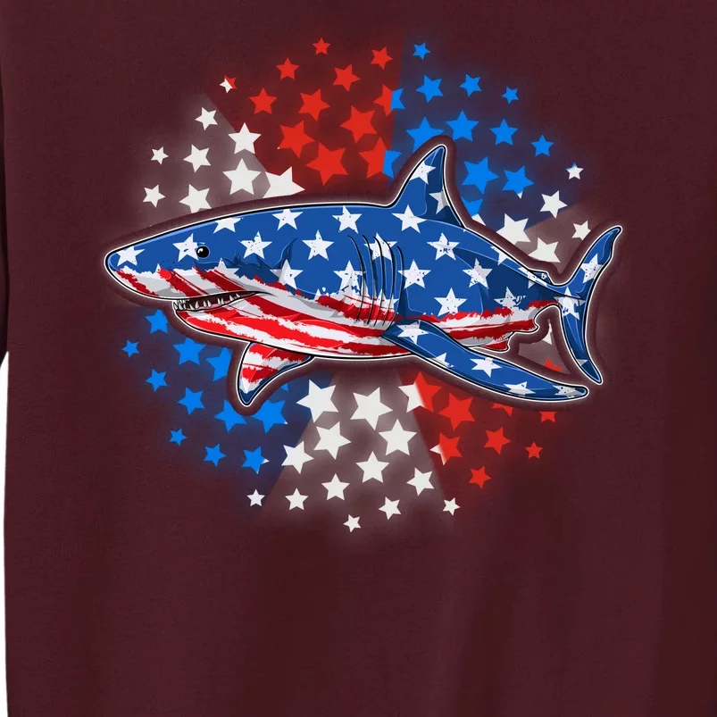 Stars And Stripes USA American Flag Shark Tall Sweatshirt