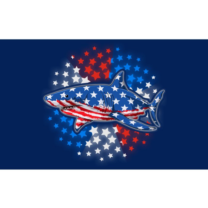 Stars And Stripes USA American Flag Shark Bumper Sticker