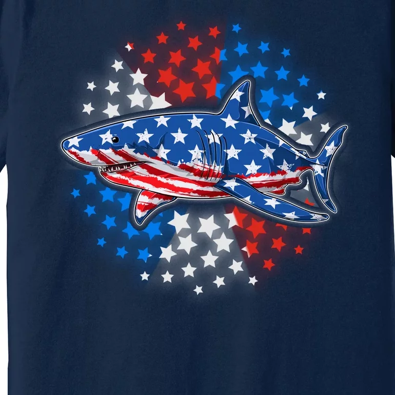 Stars And Stripes USA American Flag Shark Premium T-Shirt