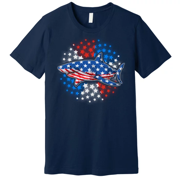 Stars And Stripes USA American Flag Shark Premium T-Shirt