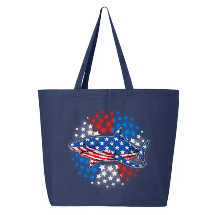 Stars And Stripes USA American Flag Shark 25L Jumbo Tote