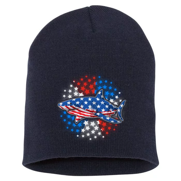 Stars And Stripes USA American Flag Shark Short Acrylic Beanie