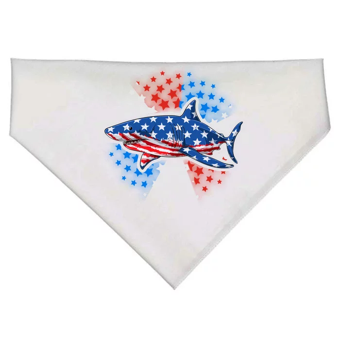 Stars And Stripes USA American Flag Shark USA-Made Doggie Bandana