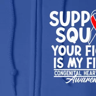 Support Awareness Squad I CHD Congenital Heart Defect Full Zip Hoodie