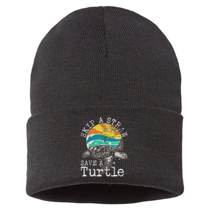 Skip A Straw Save A Turtle Sustainable Knit Beanie