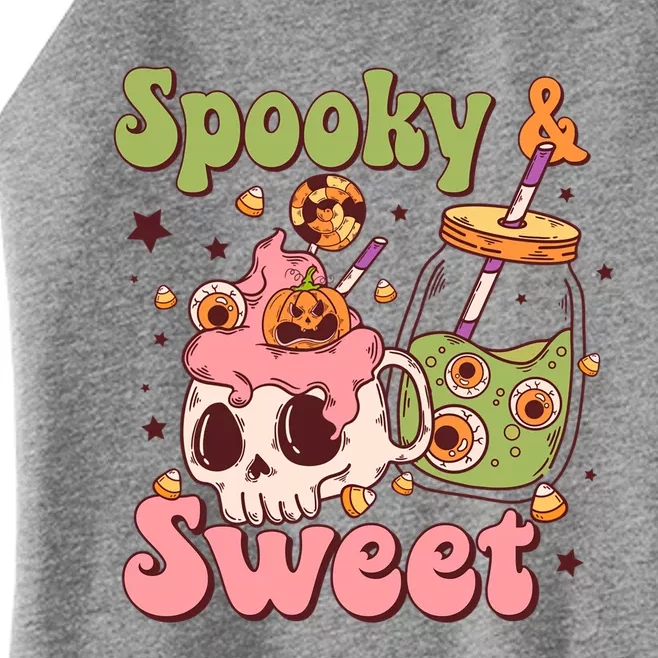 Spooky And Sweet Retro Groovy Halloween Candy Costume Gift Women’s Perfect Tri Rocker Tank