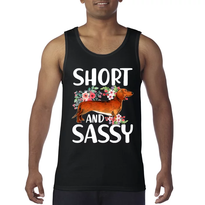 Short And Sassy Dachshund Dog Lover Wiener Tank Top