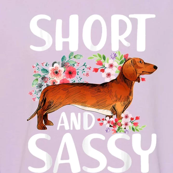 Short And Sassy Dachshund Dog Lover Wiener Garment-Dyed Sweatshirt