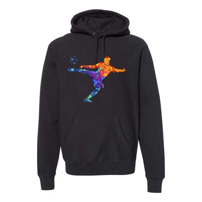 Soccer Athlete Sports Drawing Premium Hoodie