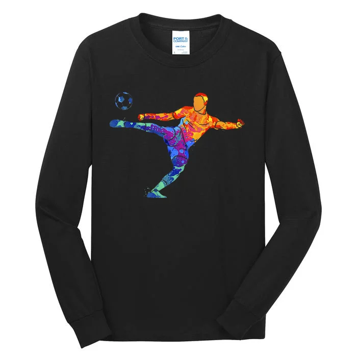 Soccer Athlete Sports Drawing Tall Long Sleeve T-Shirt