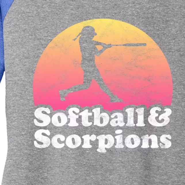 Softball And Scorpions Or Scorpion Gift Women's Tri-Blend 3/4-Sleeve Raglan Shirt