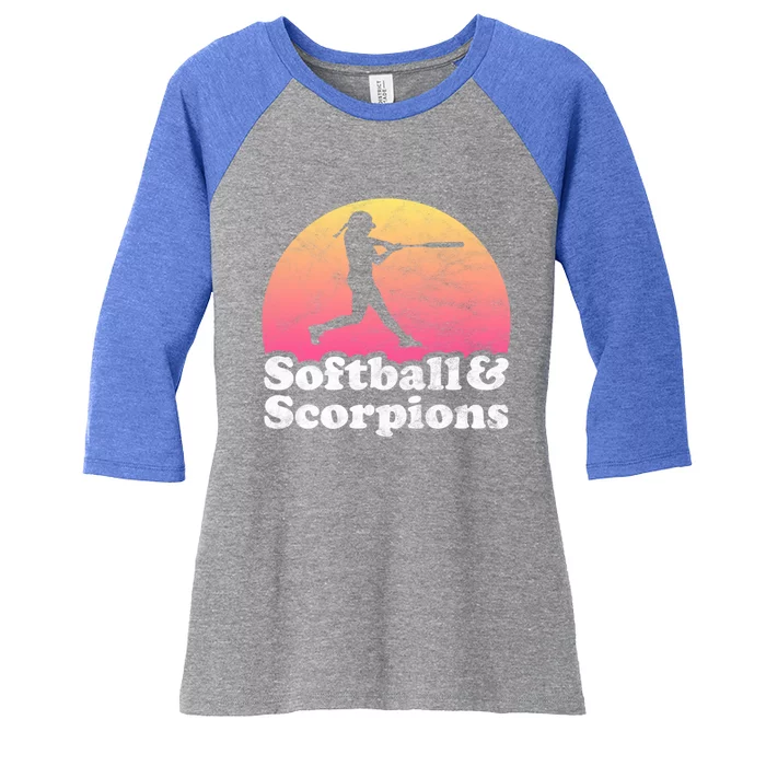 Softball And Scorpions Or Scorpion Gift Women's Tri-Blend 3/4-Sleeve Raglan Shirt