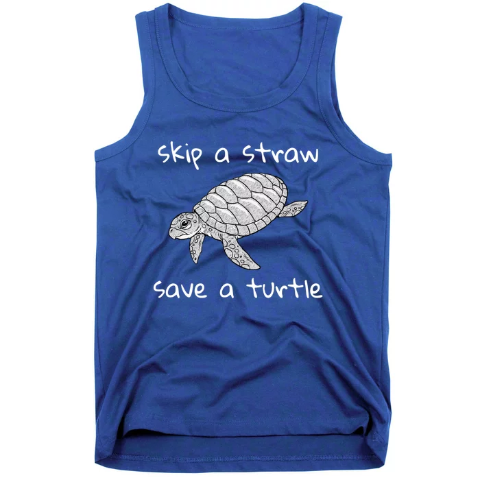 Skip A Straw Save A Turtle Gift Tee Gift Tank Top