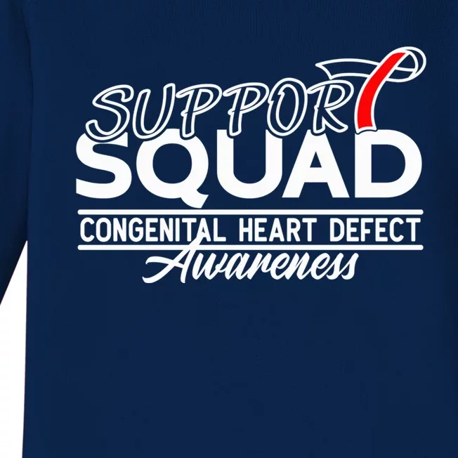 Support Awareness Squad I CHD Congenital Heart Defect Baby Long Sleeve Bodysuit